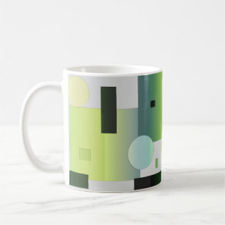 Caneca De Café Verde Abstrato Quatro