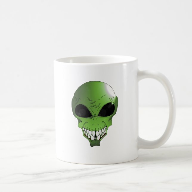 Caneca de café verde-alienígena (Direita)