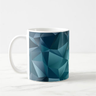 Caneca De Café Verde Azul Escuro: Abstrato Crystal Design