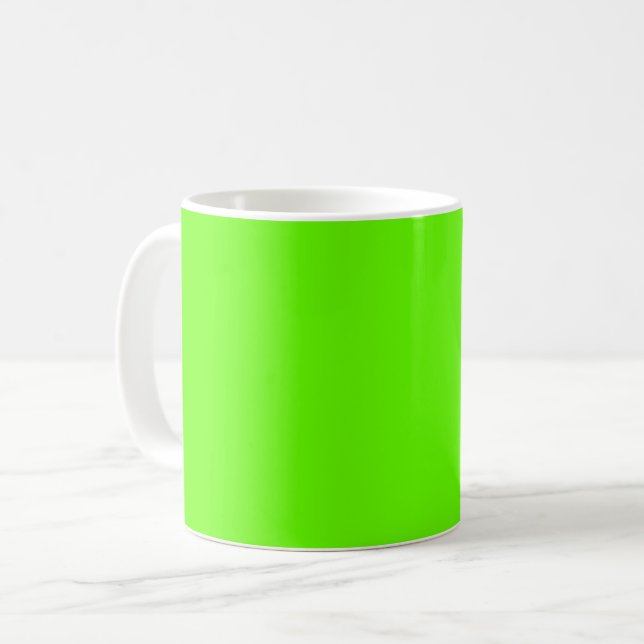 Caneca De Café Verde brilhante (cor sólida) (Frente Esquerda)