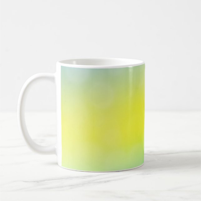 Caneca De Café Verde claro, abstrato amarelo coberto de fundo. C (Esquerda)