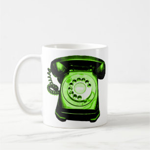 Caneca De Café Verde da linha de apoio ao cliente