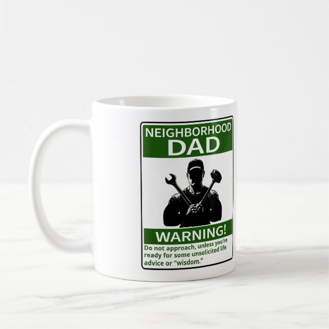 Caneca De Café Verde de aviso de Pai de vizinhança personalizável (Esquerda)
