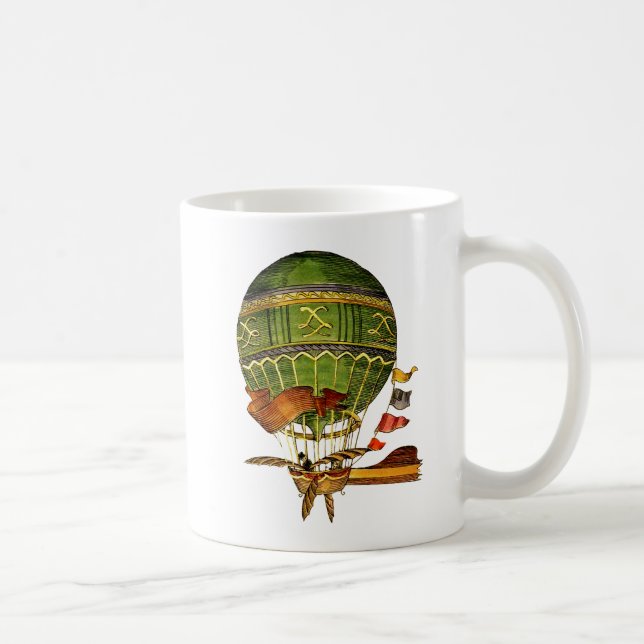 Caneca De Café Verde de Balão de Ar Quente (Direita)