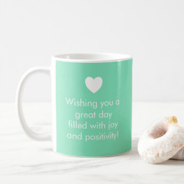 Caneca De Café Verde de cor de tendência - Nome / Mug de positivi