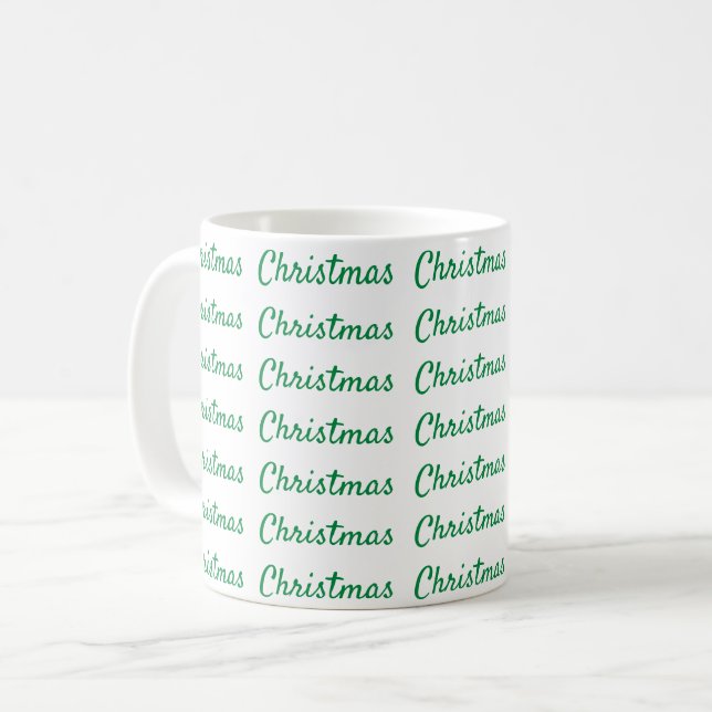 Caneca De Café Verde de Natal (Frente Esquerda)