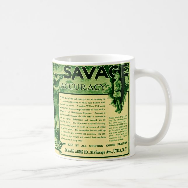 Caneca de café verde do anúncio da arma das armas (Direita)