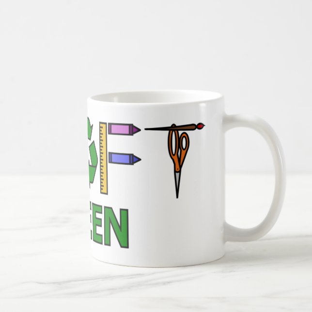 Caneca De Café Verde do artesanato (Direita)