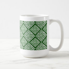 Caneca de café verde dos medalhões