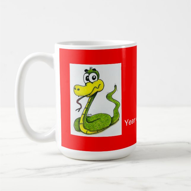 Caneca de café verde e amarela do cobra (Esquerda)