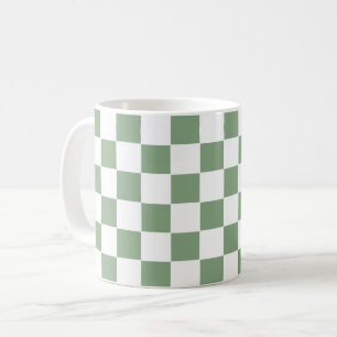 Caneca De Café Verde e branco do compartimento verificado