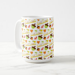 CANECA DE CAFÉ VERDE E LARANJA ACORDOS E FOLHAS DO OUTONO