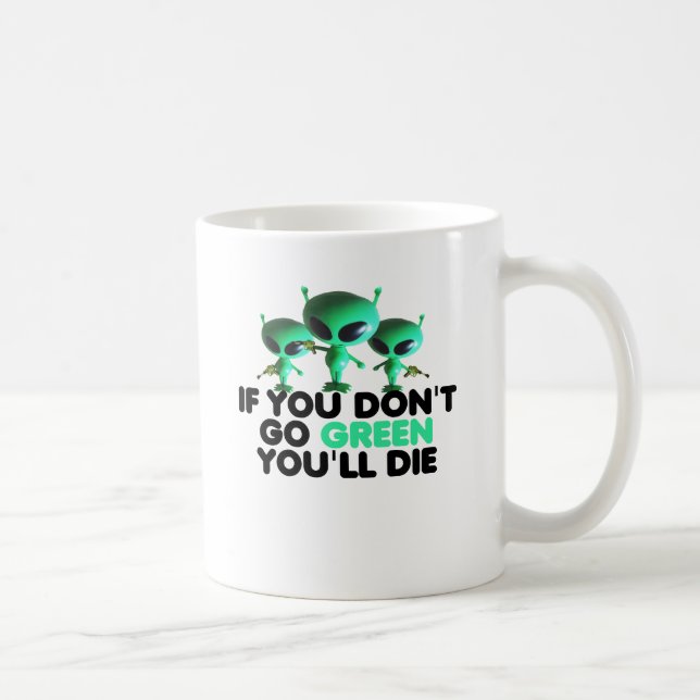 Caneca De Café Verde engraçado (Direita)