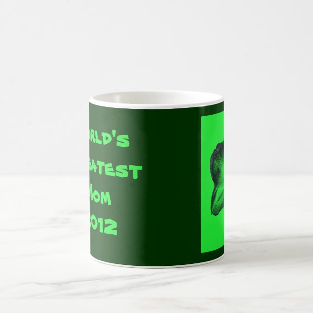 Caneca De Café Verde Escuro sobre o Amaryllis Verde Claro (Centro)