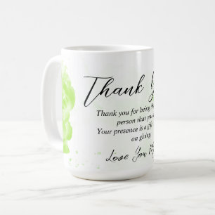 Caneca De Café Verde Floral Obrigado Mãe Ideia De Presente