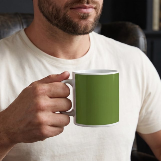 Caneca De Café Verde Floresta Cor Sólida Simples (Criador carregado)