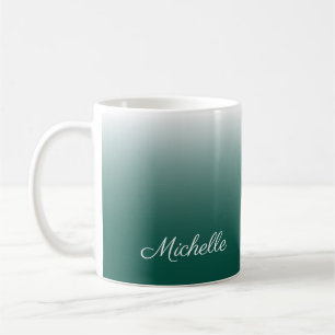 Caneca De Café Verde-gradiente ombre personalizado