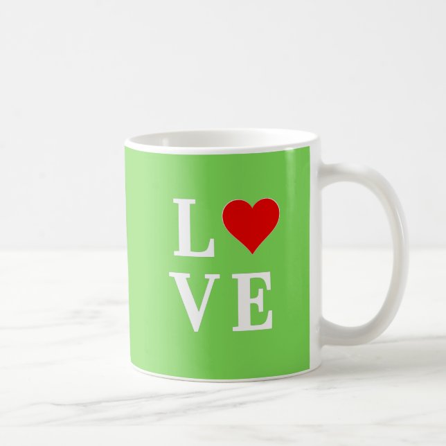 Caneca De Café Verde limão Na moda LOVE Modern (Direita)