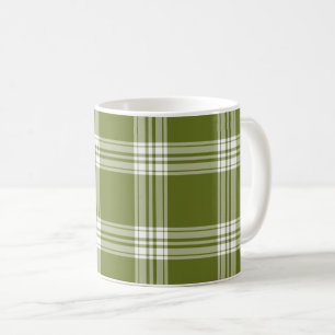 Caneca de café verde moderna da xadrez de Tartan