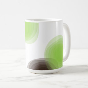 Caneca De Café Verde, moderno, simples, abstrato gráfico de flor