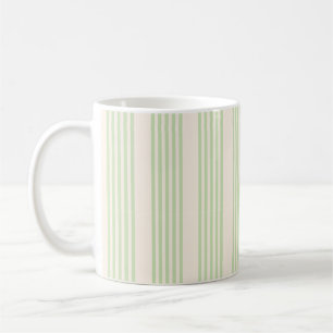 Caneca De Café Verde pálido e bege cinco faixas