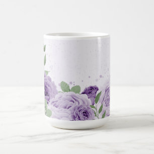 Caneca De Café verde roxo romântico