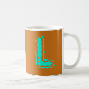 Caneca De Café Verde tóxico monograma assustador em laranja
