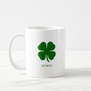 Caneca de Café Verde Trevo Personalizado