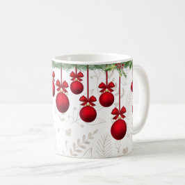 Caneca De Café Verdes e Ornamentos de Natal