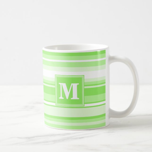 Caneca De Café Verdes limões monogramas (Direita)