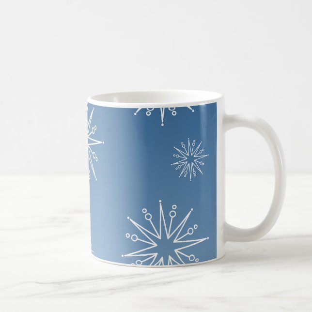 Caneca De Café Vergonhoso Natal Stars Mug, Azul (Direita)