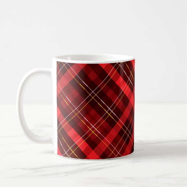 Caneca De Café Verificações Vermelhas Natal (Esquerda)