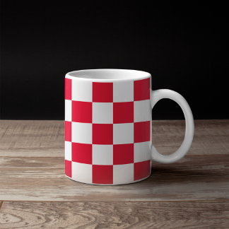 Caneca De Café Verificadores Geométricos Croatas Vermelhos