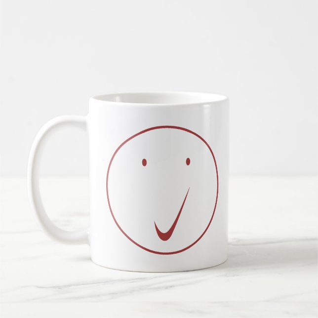Caneca De Café Verificar face - Tick, Transp/Red. (Esquerda)