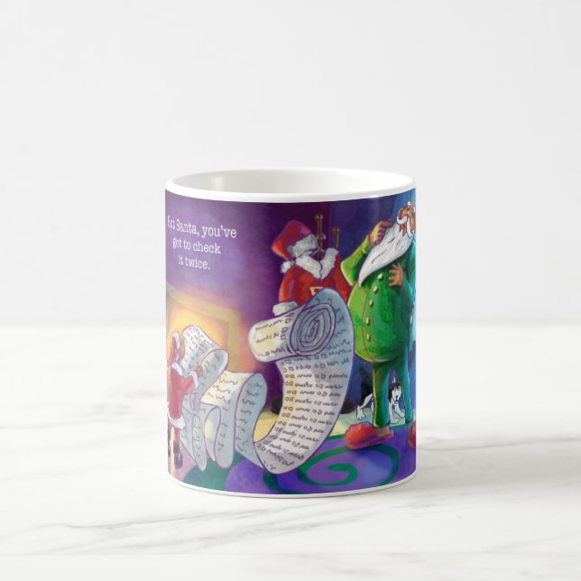 Caneca De Café Verifique duas vezes Papais noeis (Centro)