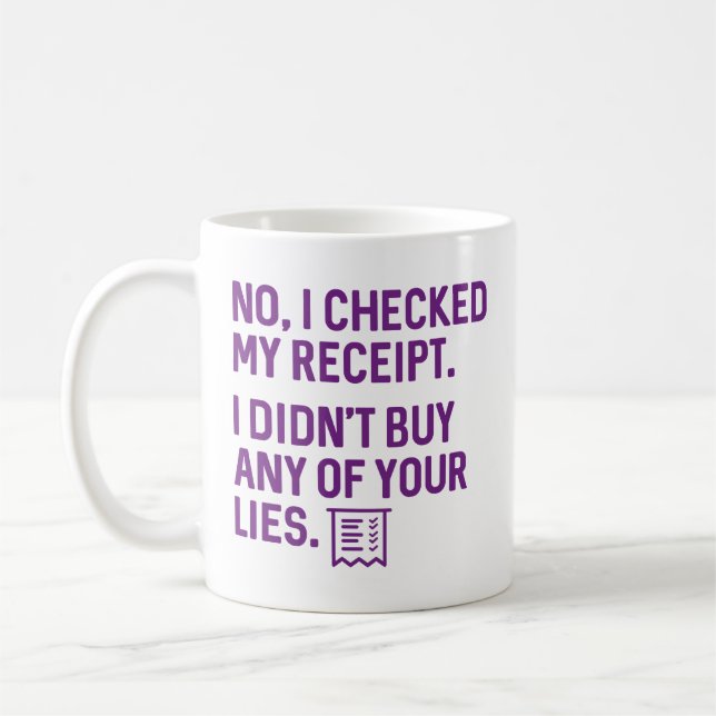 Caneca De Café Verifiquei Meu Recibo (Esquerda)