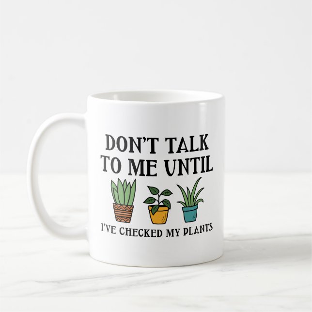 Caneca De Café Verifiquei Minhas Plantas (Esquerda)