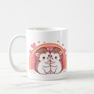 Caneca De Café Verliebte Igel – Niedliches Umarmungs-Design