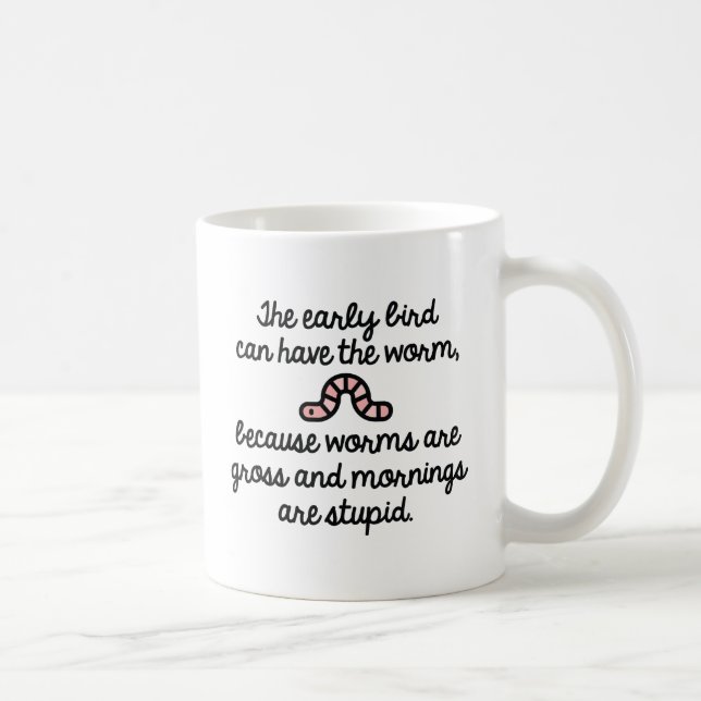 Caneca De Café Verme de Ave Precoce (Direita)
