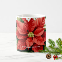 Vermelha de Natal Poinsettia Personalizada
