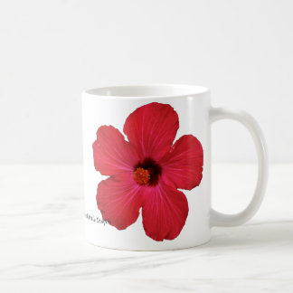 Caneca de café vermelha do hibiscus