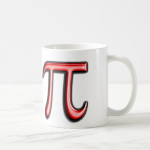 Caneca de café vermelha do símbolo do Pi