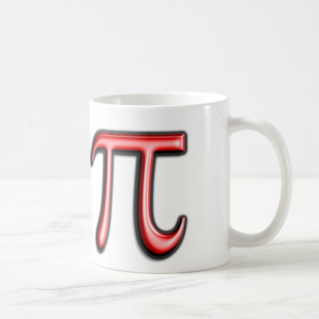 Caneca de café vermelha do símbolo do Pi (Direita)