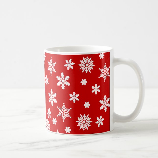 Caneca de café vermelha dos flocos de neve (Direita)