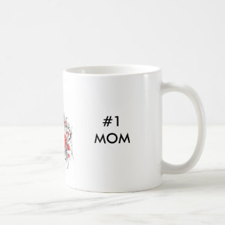 Caneca De Café vermelho, #1MOM, MAMÃ #1