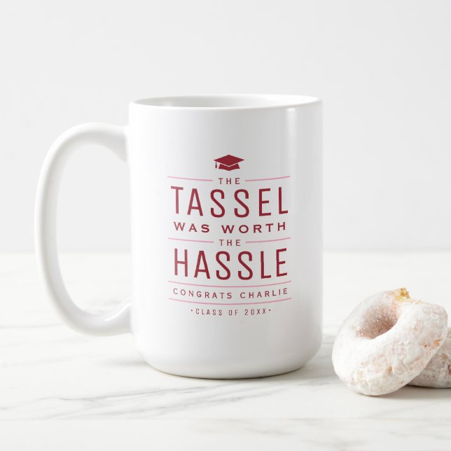 Caneca De Café Vermelho, a tassel valeu a pena. (Com Donut)