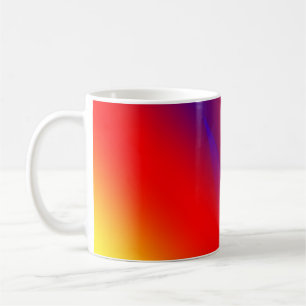 Caneca De Café Vermelho azul amarelo abstrato colorido personaliz