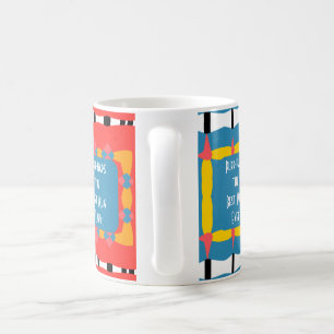 Caneca De Café Vermelho, Azul e Amarelo Geométrico Marcante