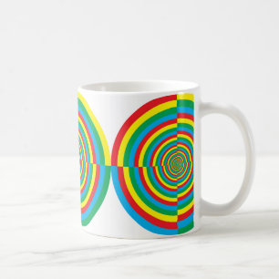 Caneca De Café vermelho azul verde-amarelo