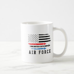 Caneca De Café Vermelho Branco Azul Força Aérea Sobrevoo Orgulhos